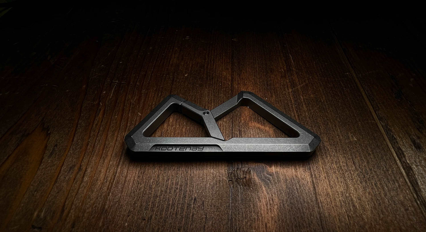 Kootenay | Top Grade Titanium Carabiner With Handy Back Clip (Stone Tumbled)