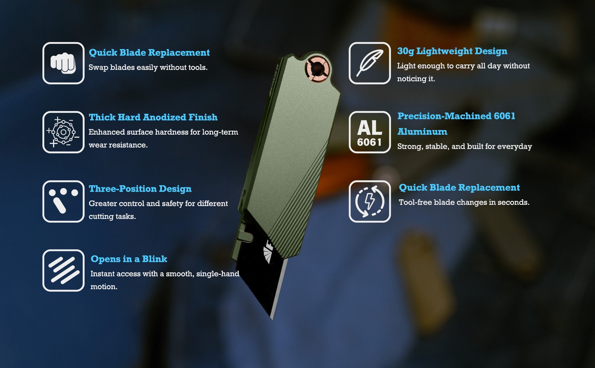 Aluminum Utility Knife with Free TPU Case - PICHI DESIGN