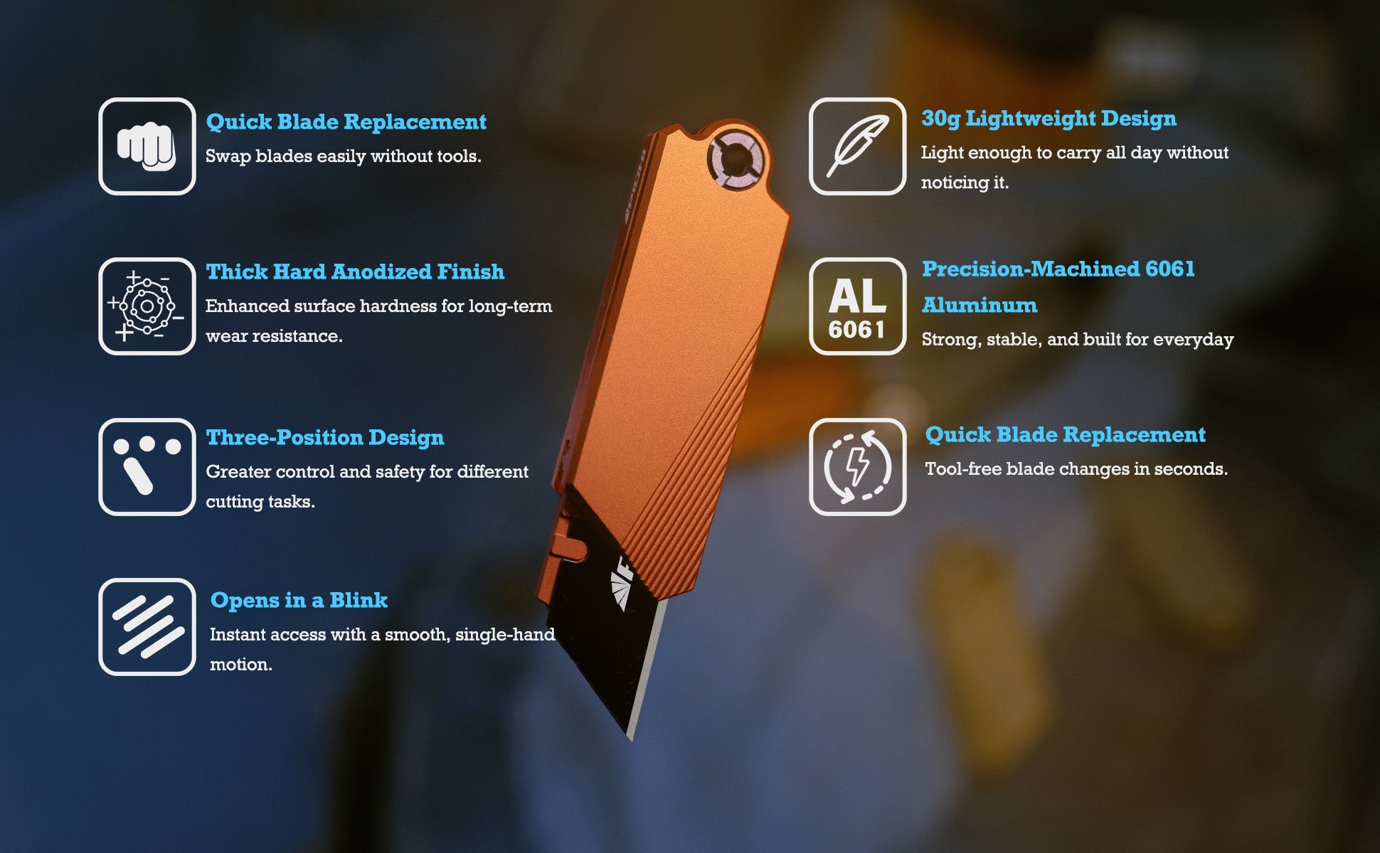 Aluminum Utility Knife with Free TPU Case - PICHI DESIGN