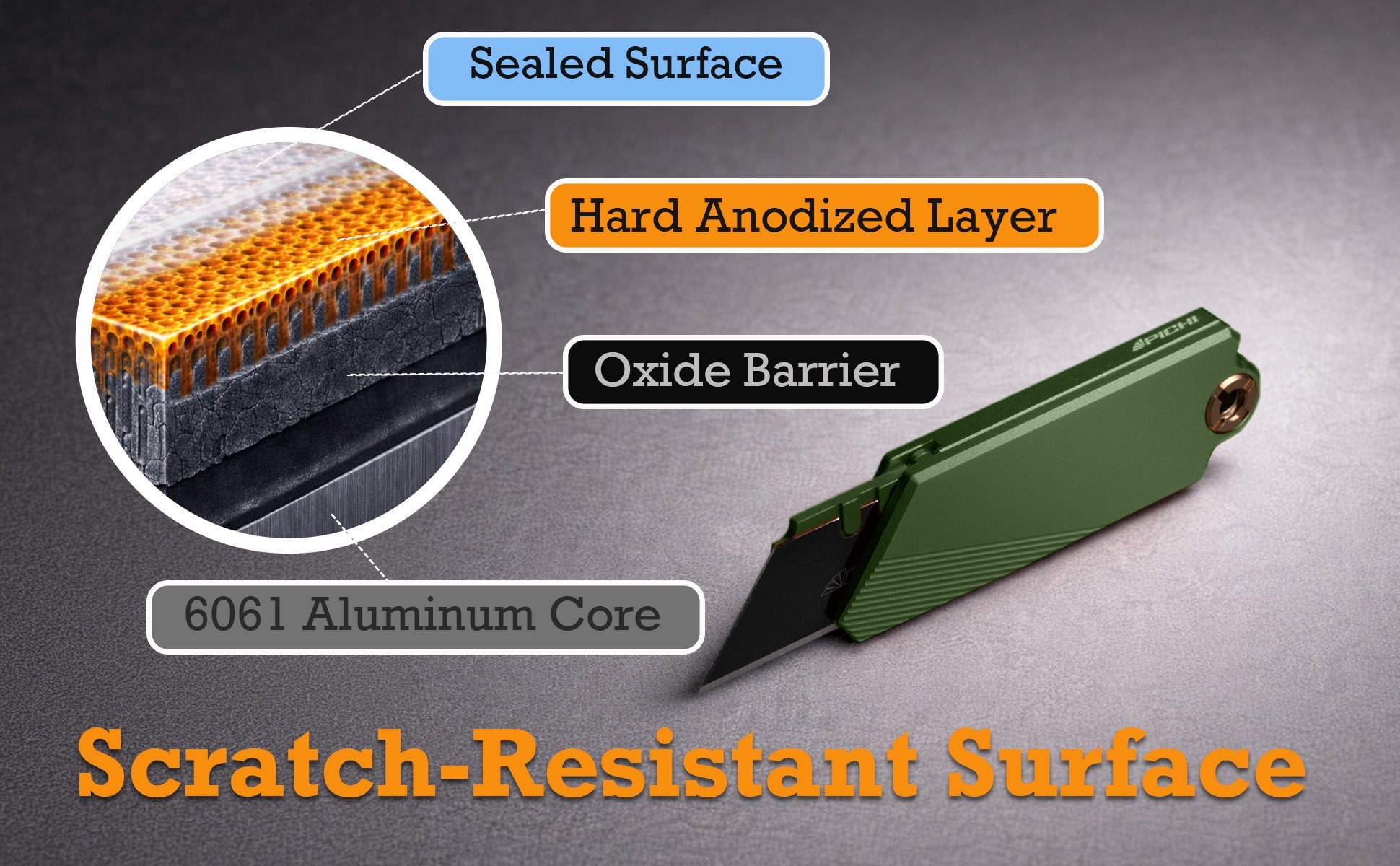 Aluminum Utility Knife with Free TPU Case - PICHI DESIGN