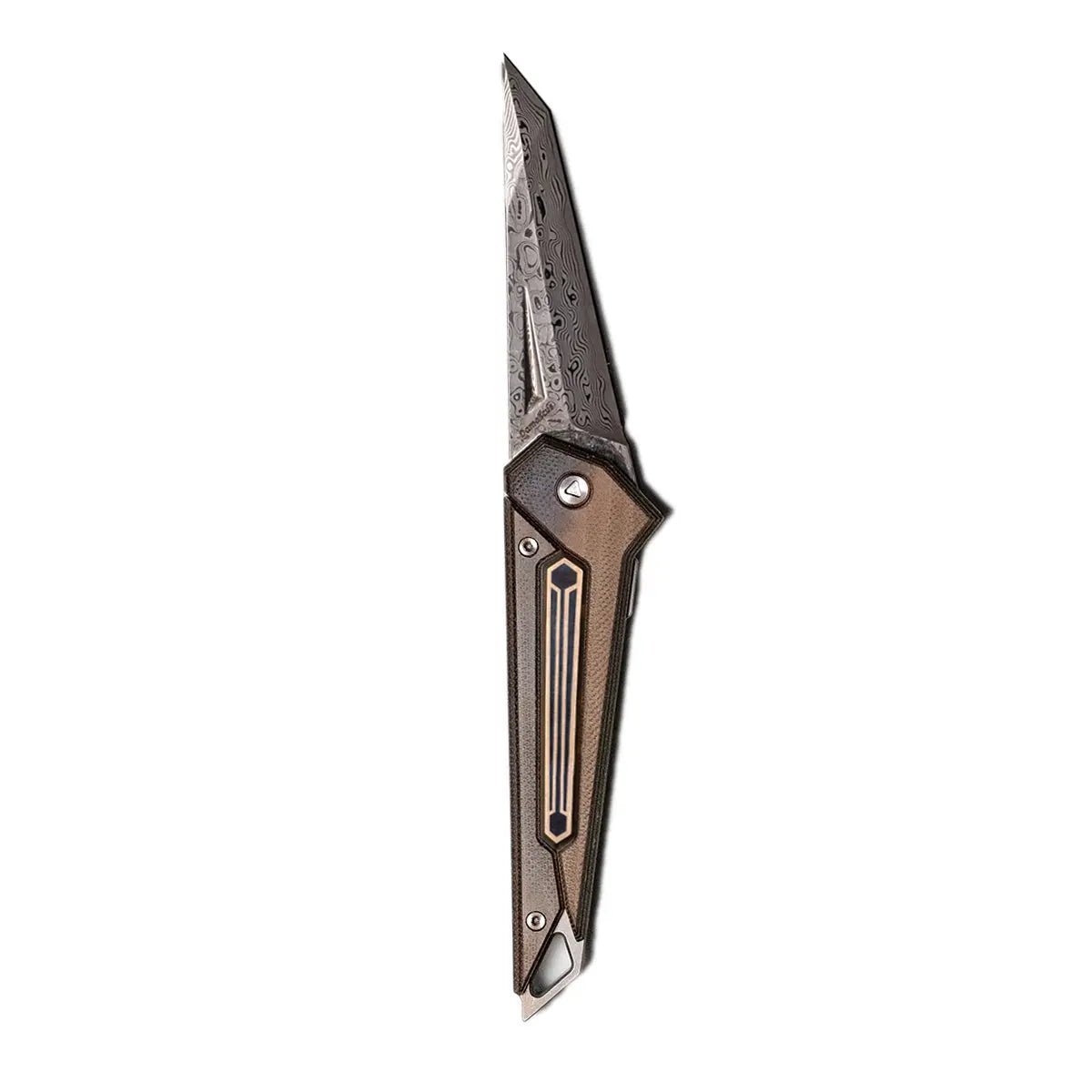 Damascus KAMETA - G10 Amber Black - PICHI DESIGN