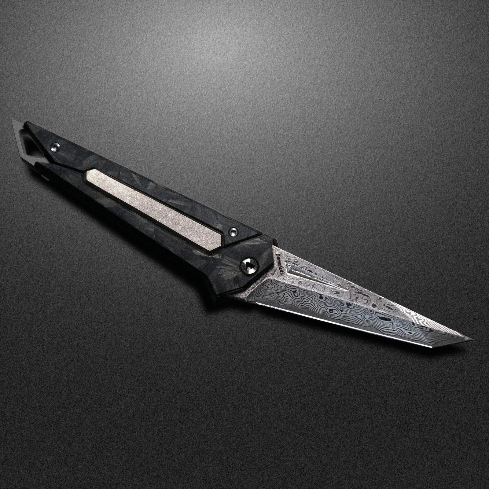 Damascus KAMETA - Marbled CF Scales - PICHI DESIGN