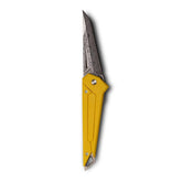 Pre - order Damascus VG10 KAMETA EDC Knife - Yellow FRN Scales (Ship Apr 28 - 30) - PICHI DESIGN