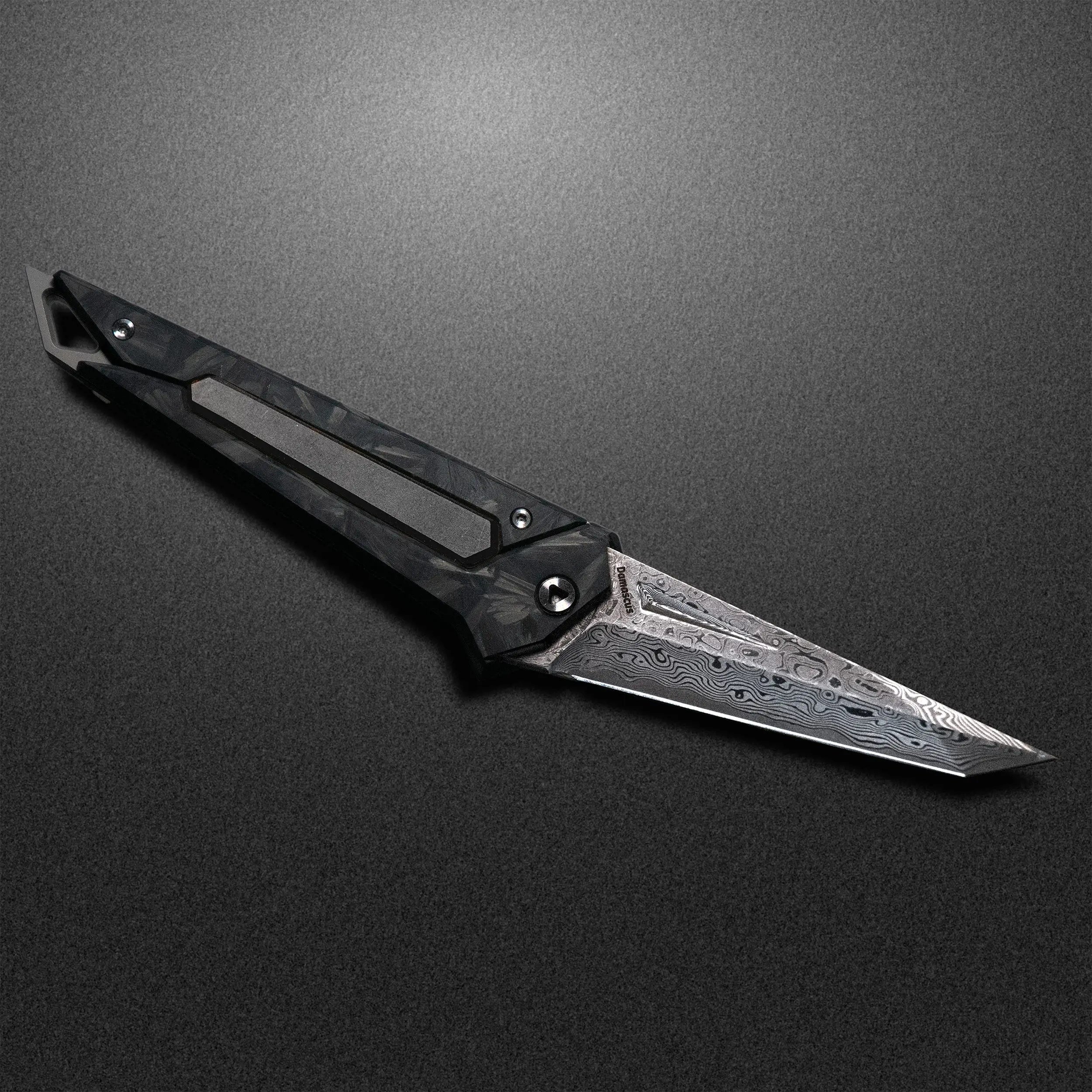 Damascus KAMETA - Marbled Carbon Fiber | Compact EDC tools