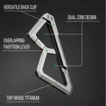 Kootenay | Top Grade Titanium Carabiner With Handy Back Clip (Stone Tumbled)
