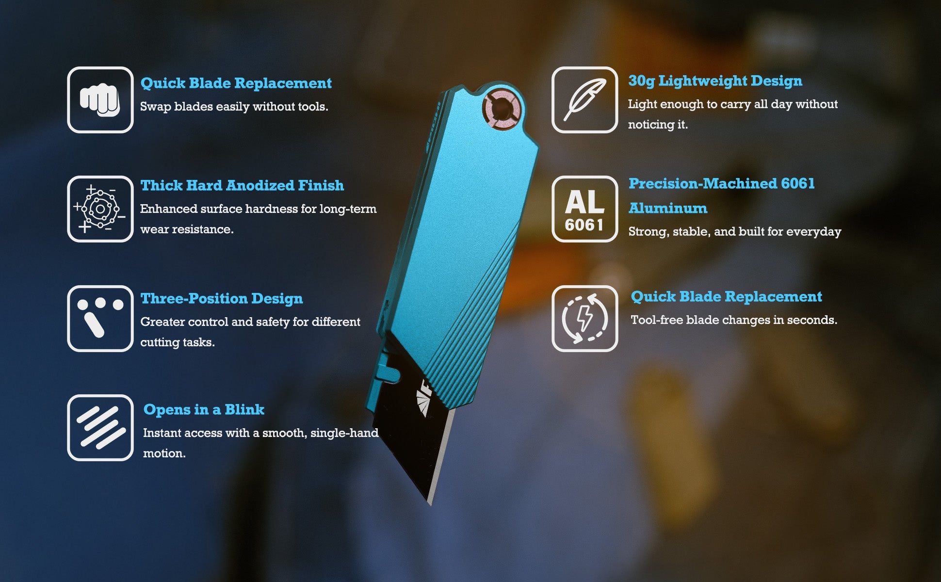 Aluminum Utility Knife with Free TPU Case - PICHI DESIGN