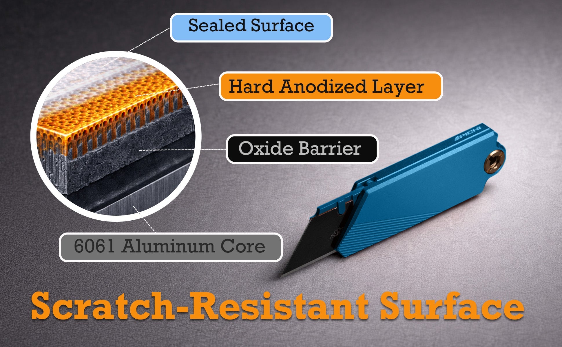 Aluminum Utility Knife with Free TPU Case - PICHI DESIGN