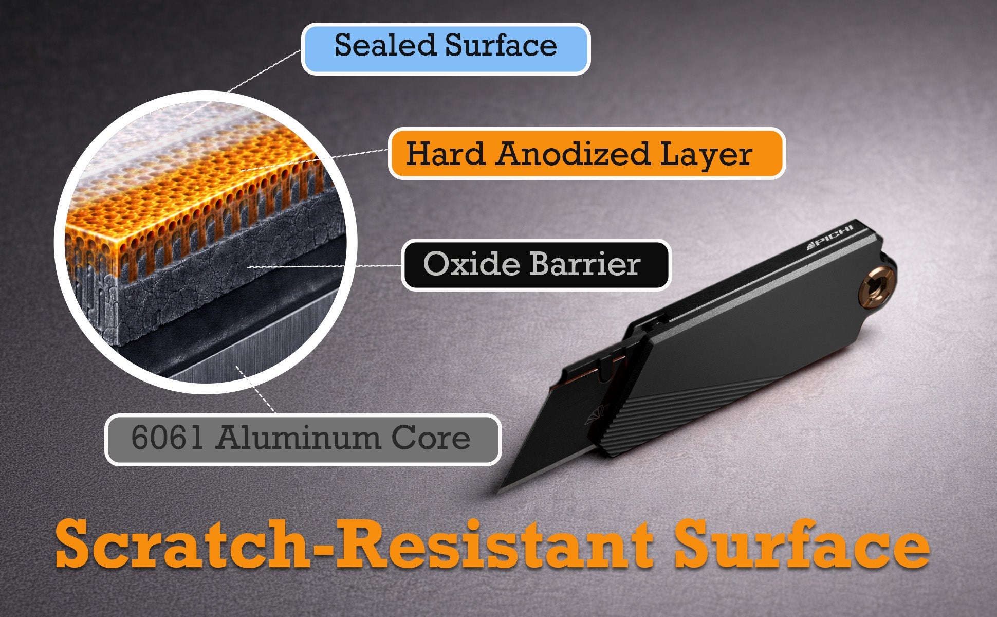 Aluminum Utility Knife with Free TPU Case - PICHI DESIGN
