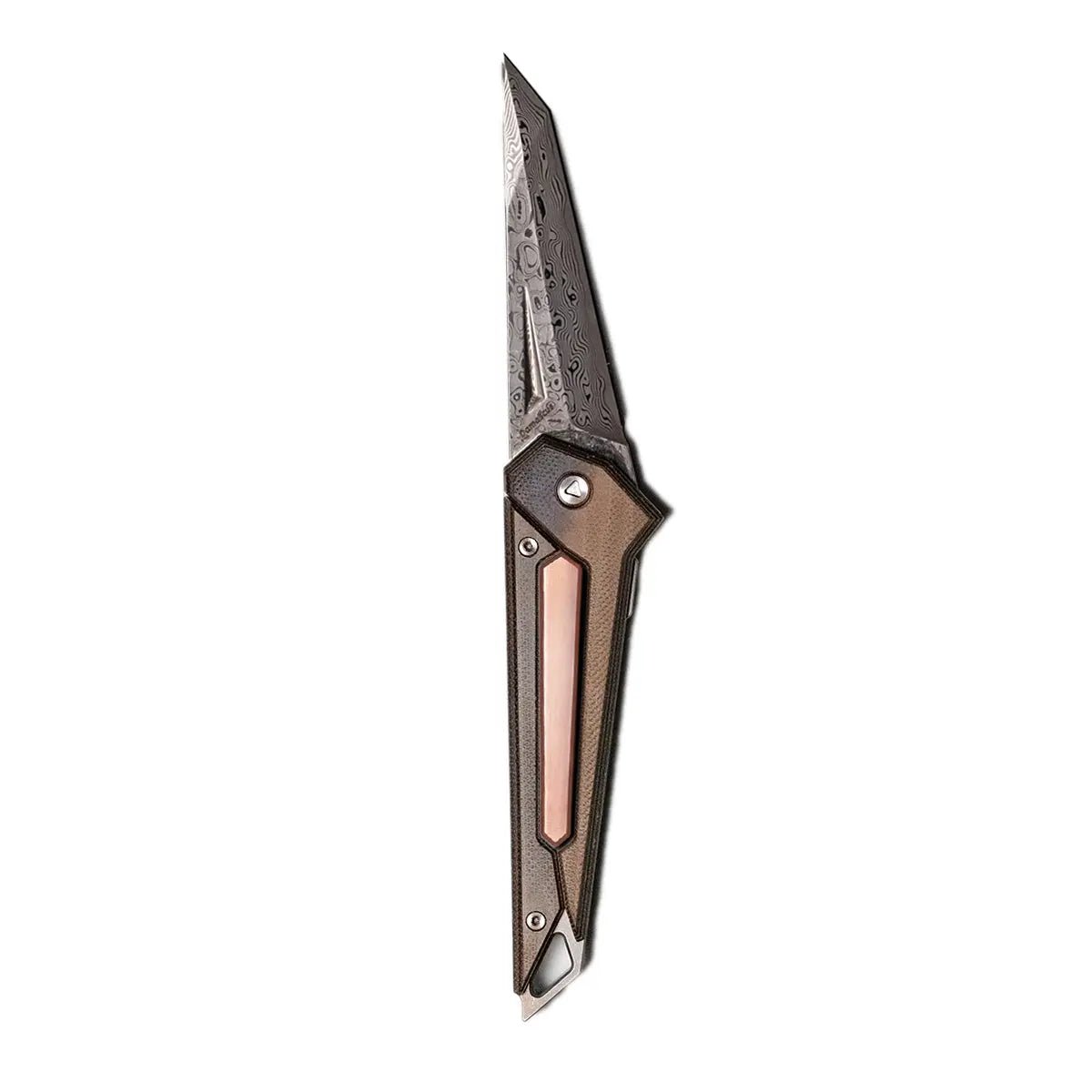 Damascus KAMETA - G10 Amber Black - PICHI DESIGN