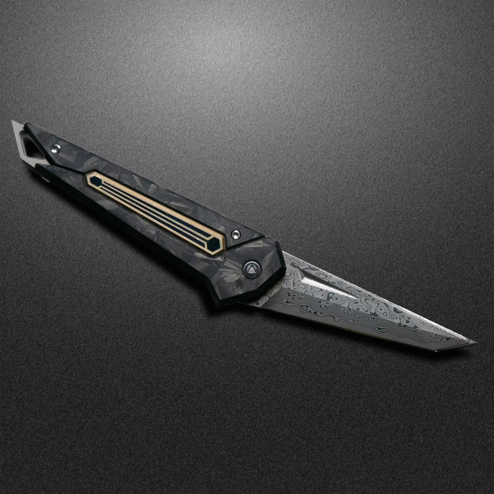 Damascus KAMETA - Marbled CF Scales - PICHI DESIGN