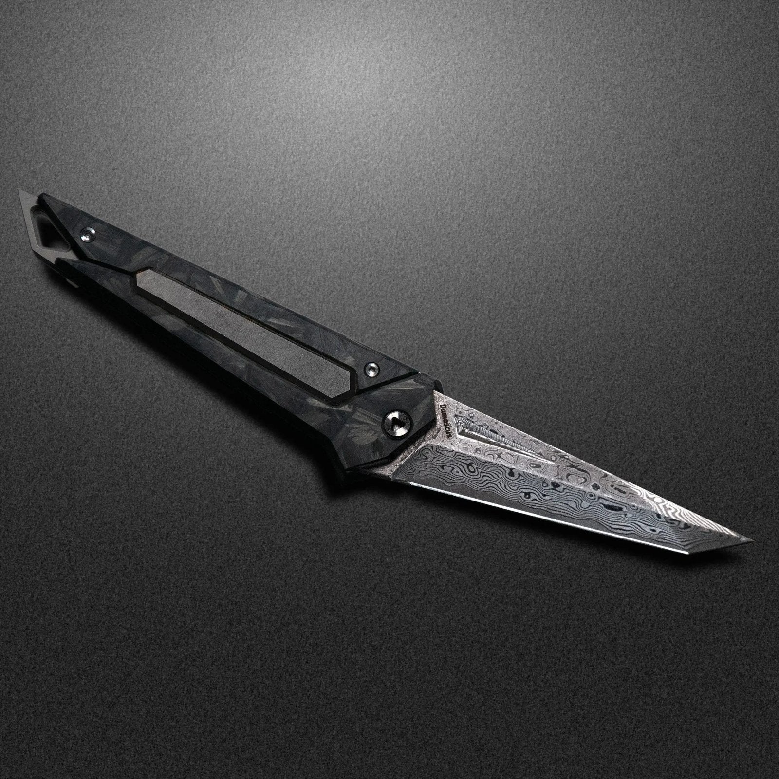 Damascus KAMETA - Marbled CF Scales - PICHI DESIGN