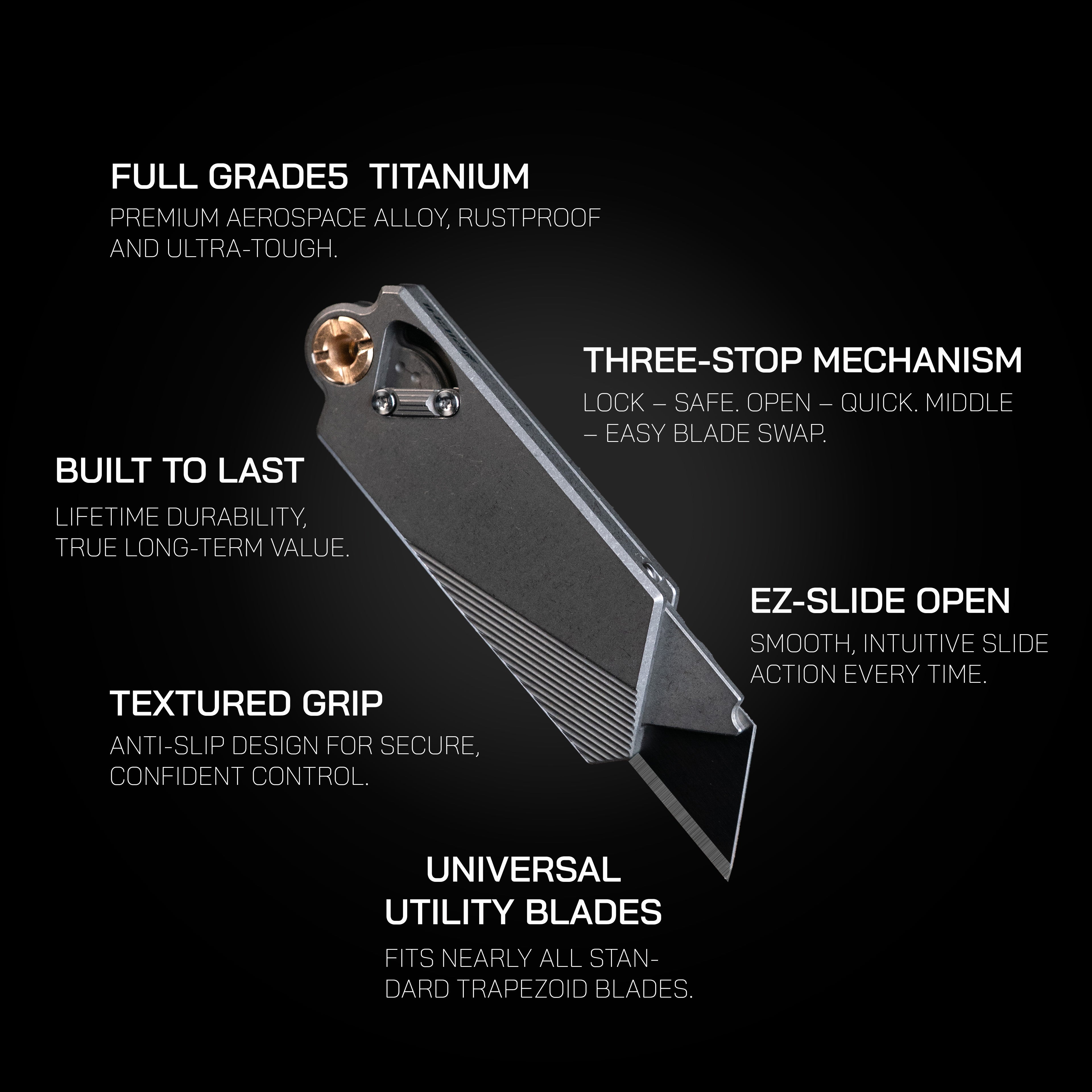 🌟Fall Sale🌟 PICHI G9 Utility Knife (Titanium/Brass) - PICHI DESIGN