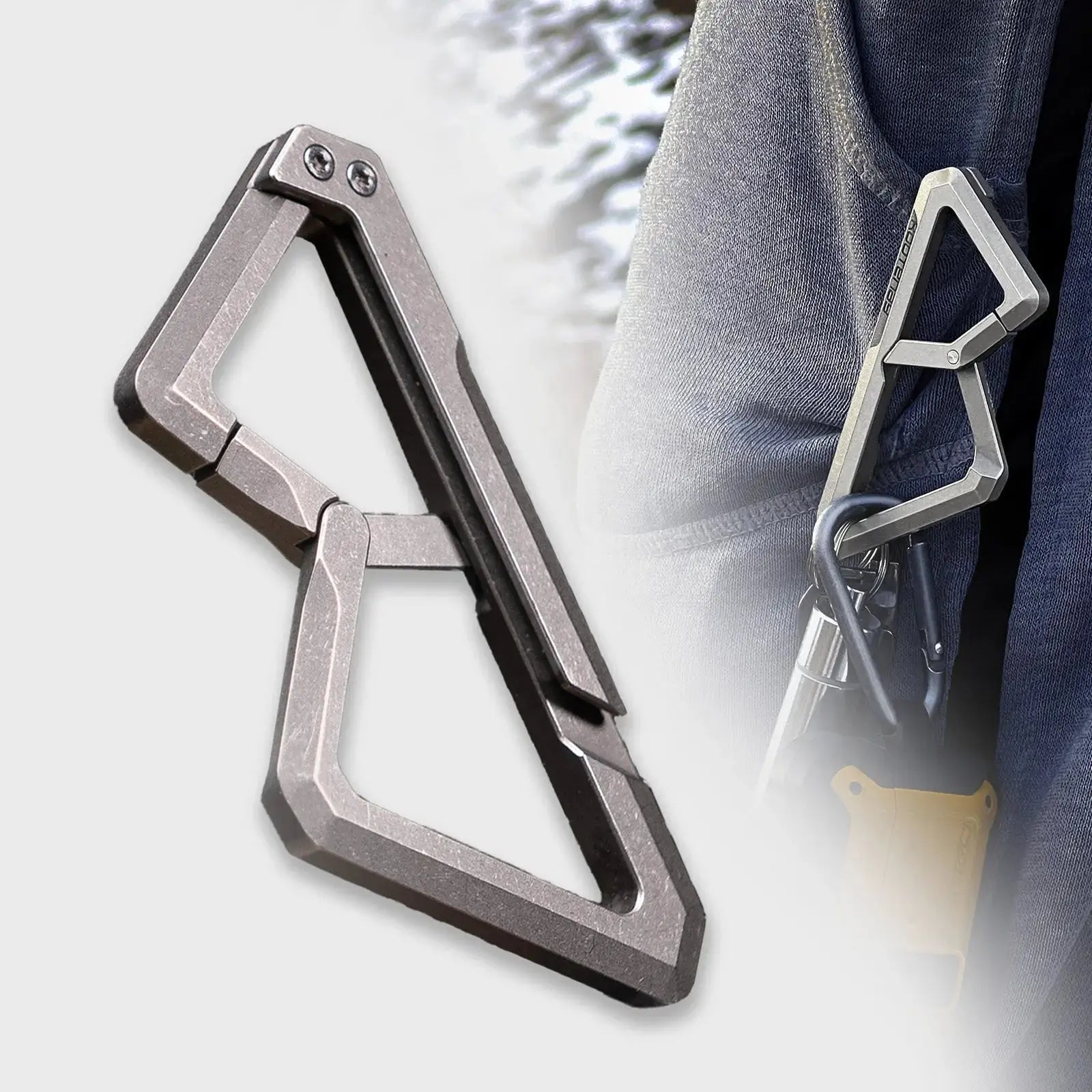 Kootenay Titanium Carabiner With Back Clip - PICHI DESIGN