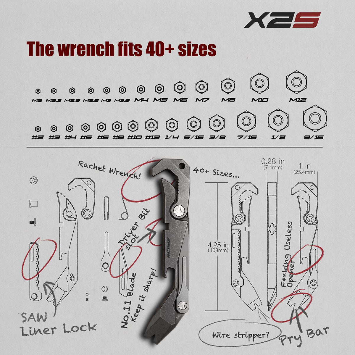 Pre - Order PICHI X2S Titanium Multitool at Early Bird Price (Shipping in Nov 2024) - PICHI DESIGN