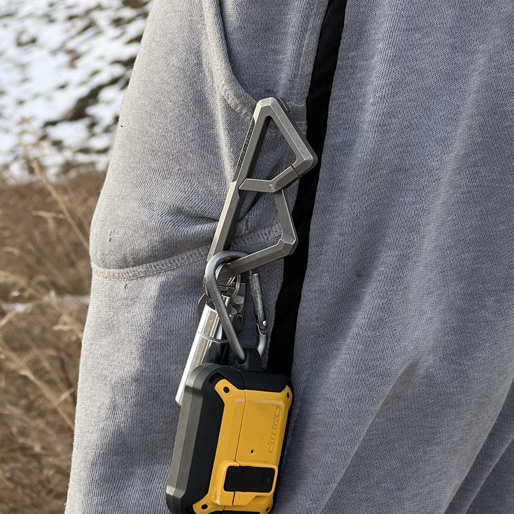 Kootenay | Top Grade Titanium Carabiner With Handy Back Clip (Stone Tumbled)