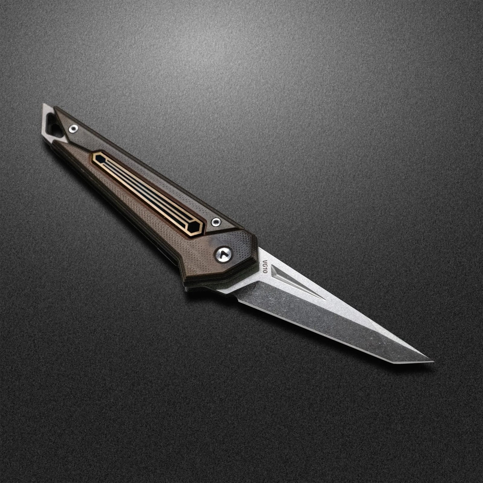 Stonewash KAMETA - G10 Amber Black Scales - PICHI DESIGN
